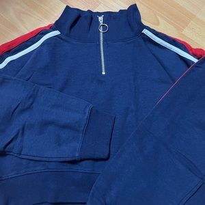 H&M Divided Crop Half Zip Sweatshirt